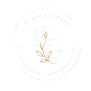 kim gardner circular logo white version - by kim gardner - electrolysis hair removal (1)