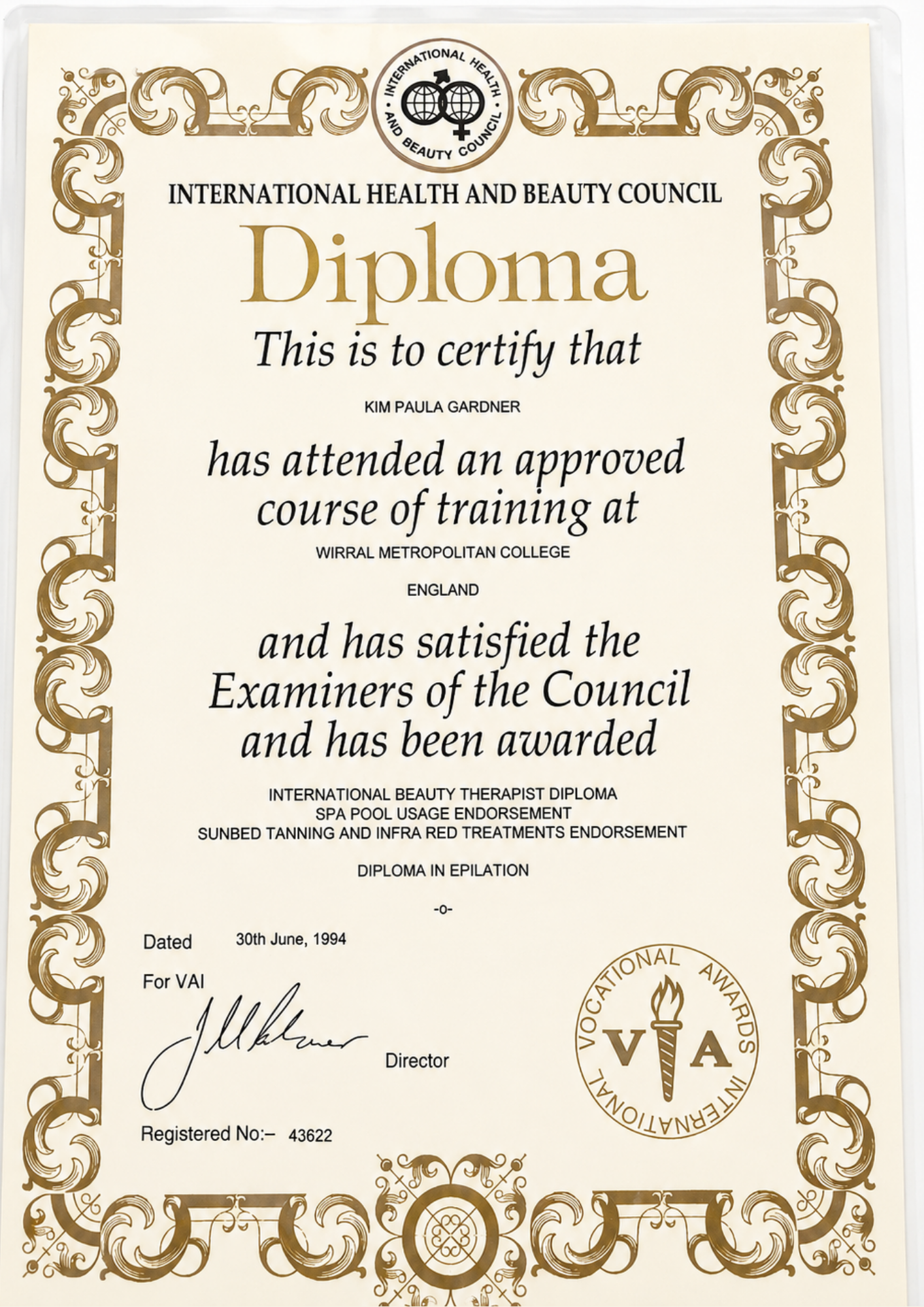 electrolysis liverpool - by kim gardner - certification of electrolysis diploma